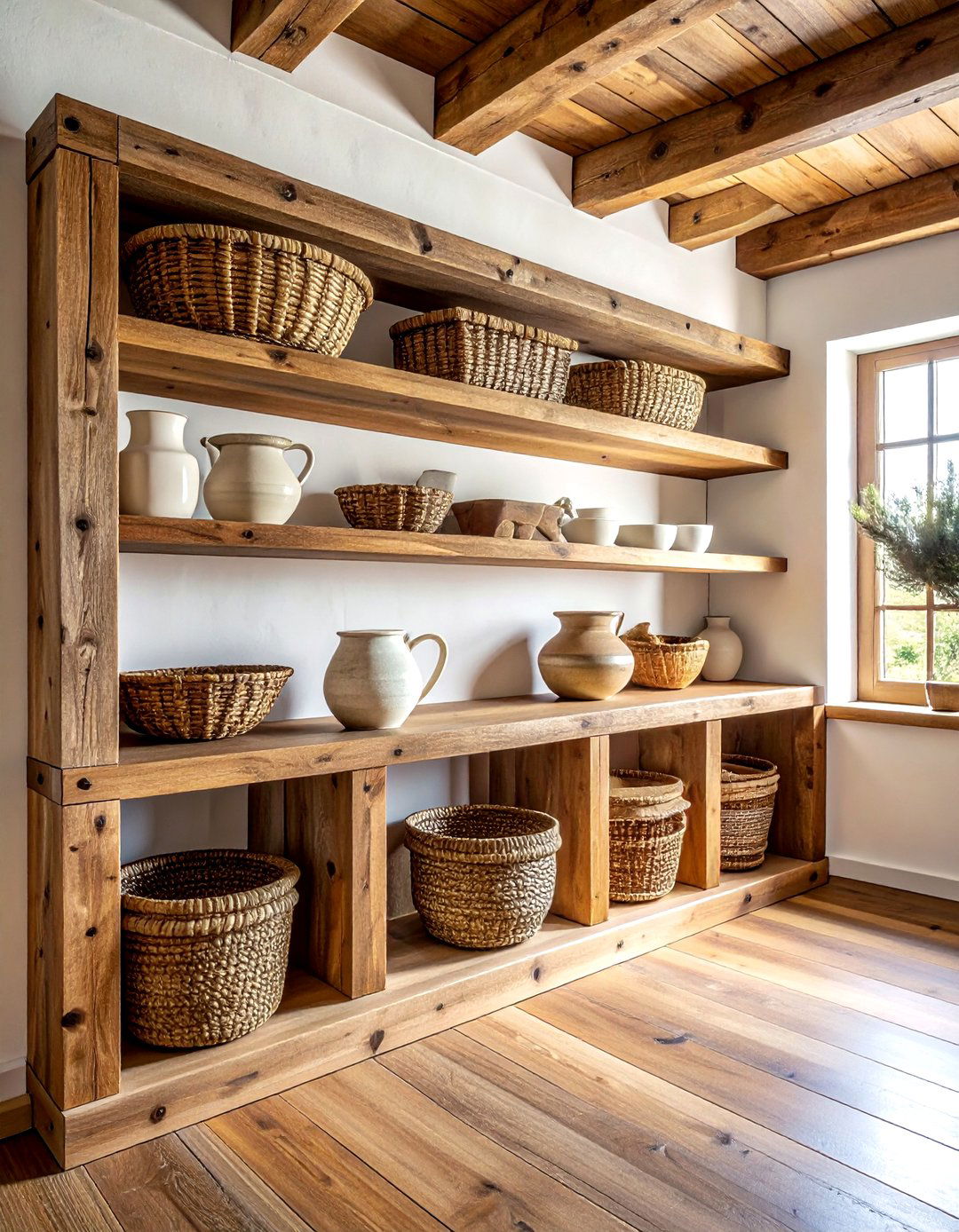 Rustic wood alcove storage - 30 dining room alcove storage ideas