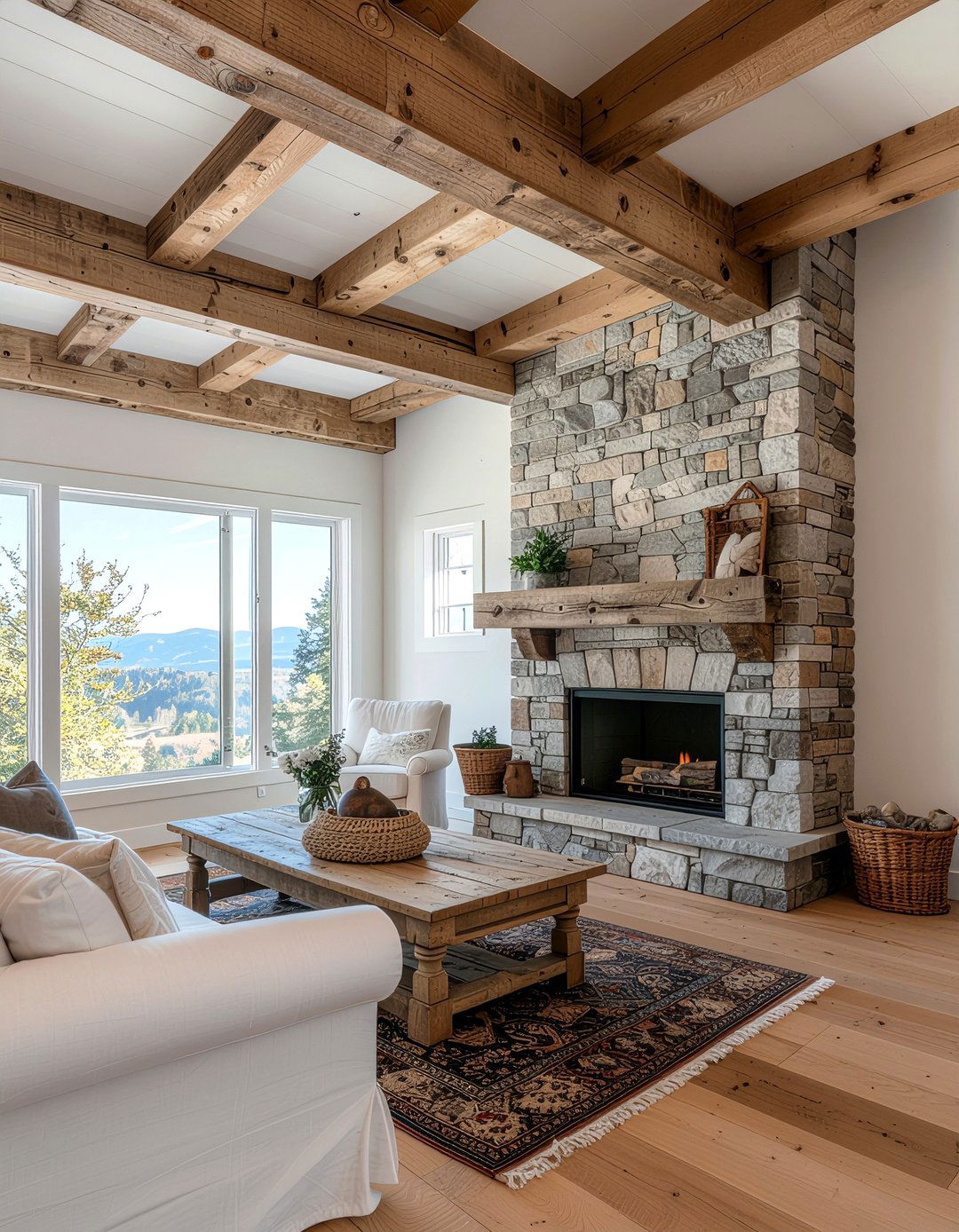 Rustic wood and rust accents - 30 rust living room ideas