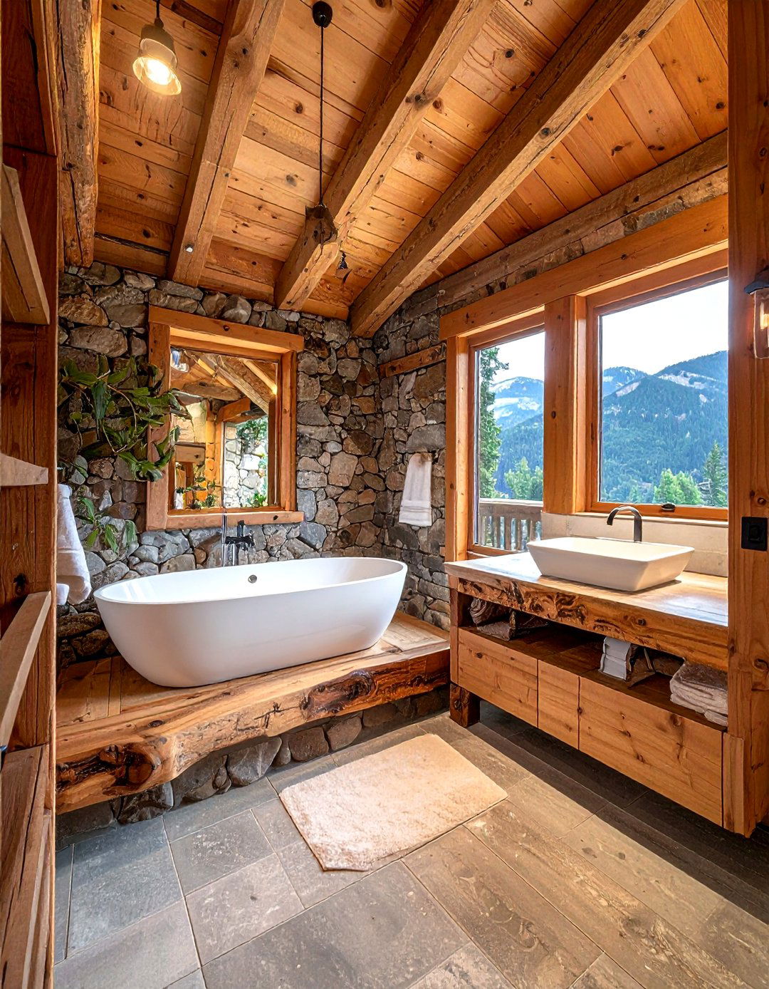 Rustic wood bathroom - 30 celebrity bathroom ideas
