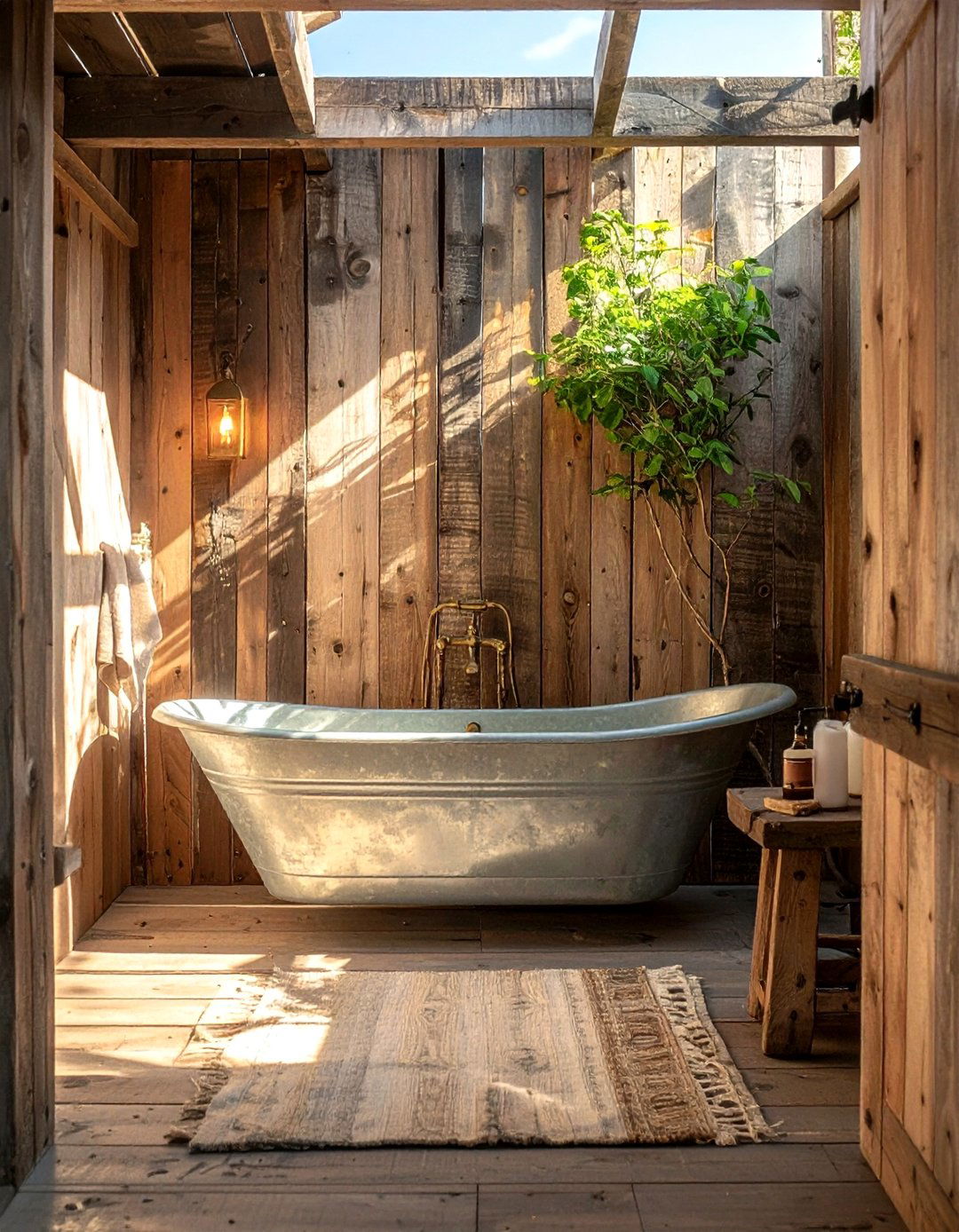 Rustic wood bathroom - 30 outdoor bathroom ideas