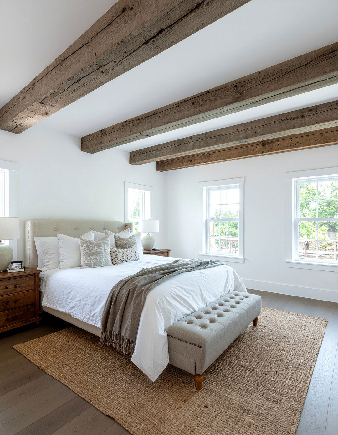 Rustic wood beams - 30 New England bedroom ideas