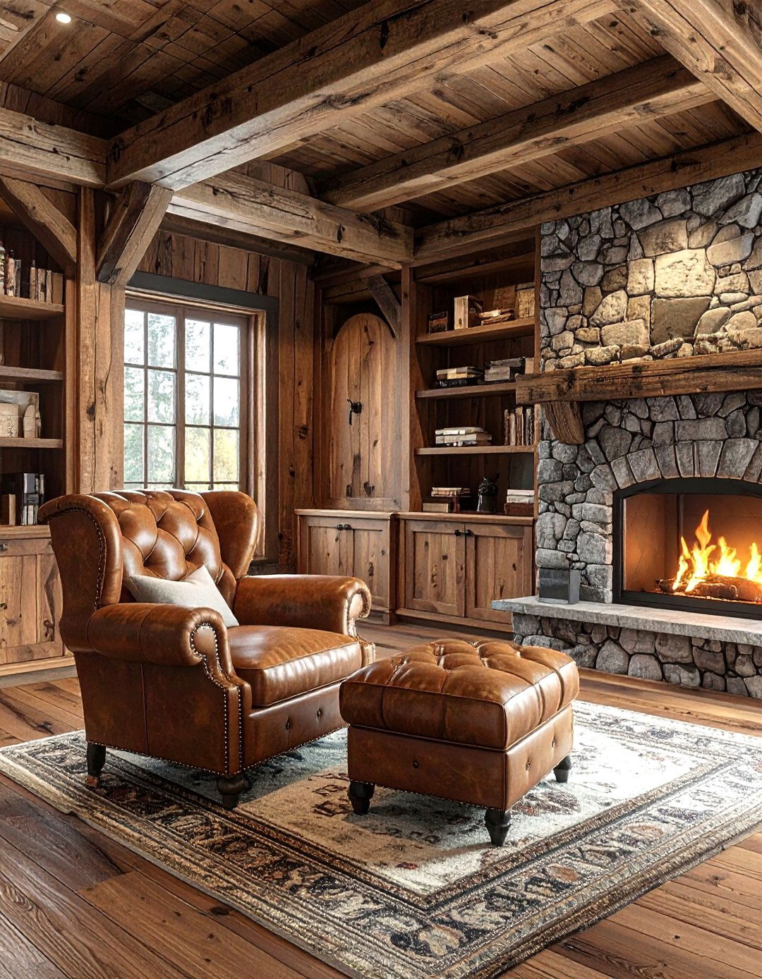 Rustic wood built ins - 30 living room built-in ideas
