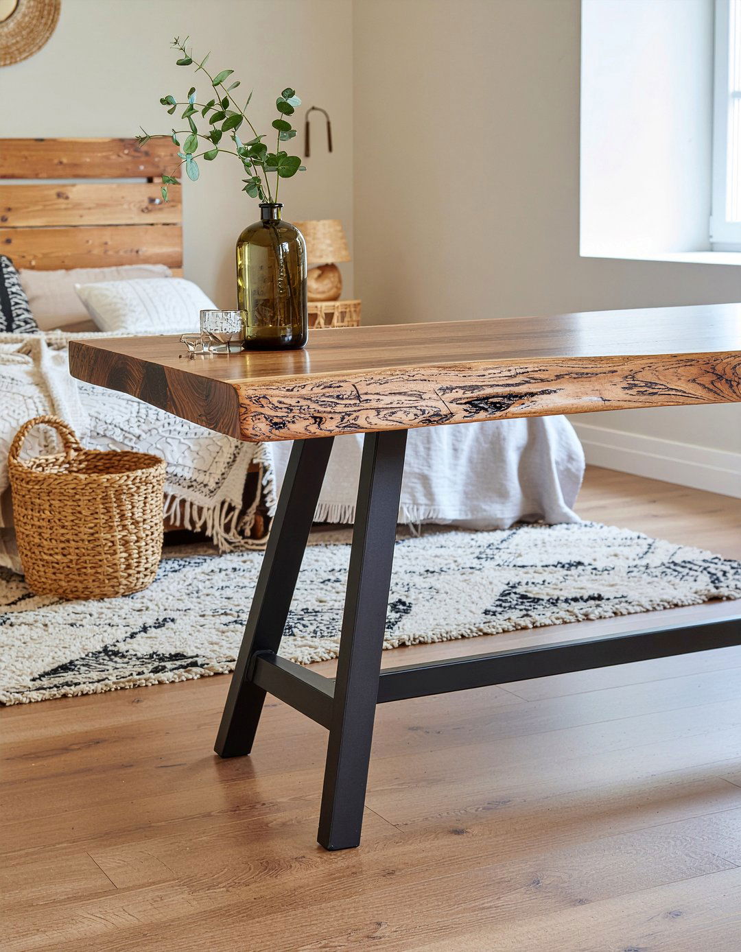 Rustic wood desk - 30 bedroom built-in desks