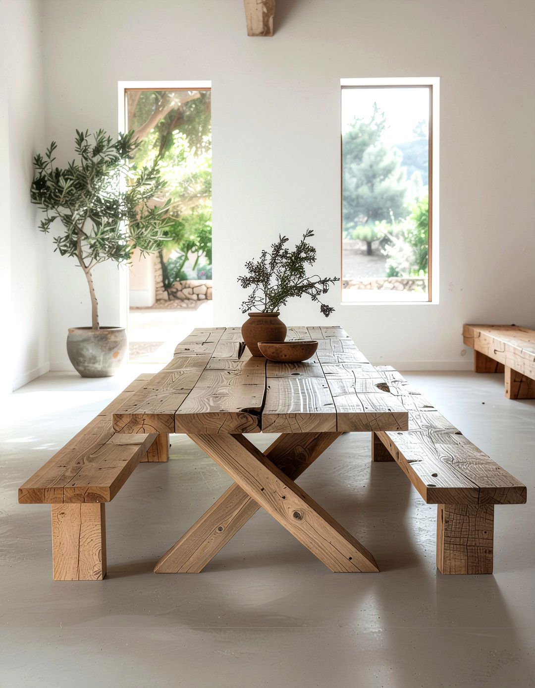 Rustic wood dining table - 30 Argentine dining room ideas