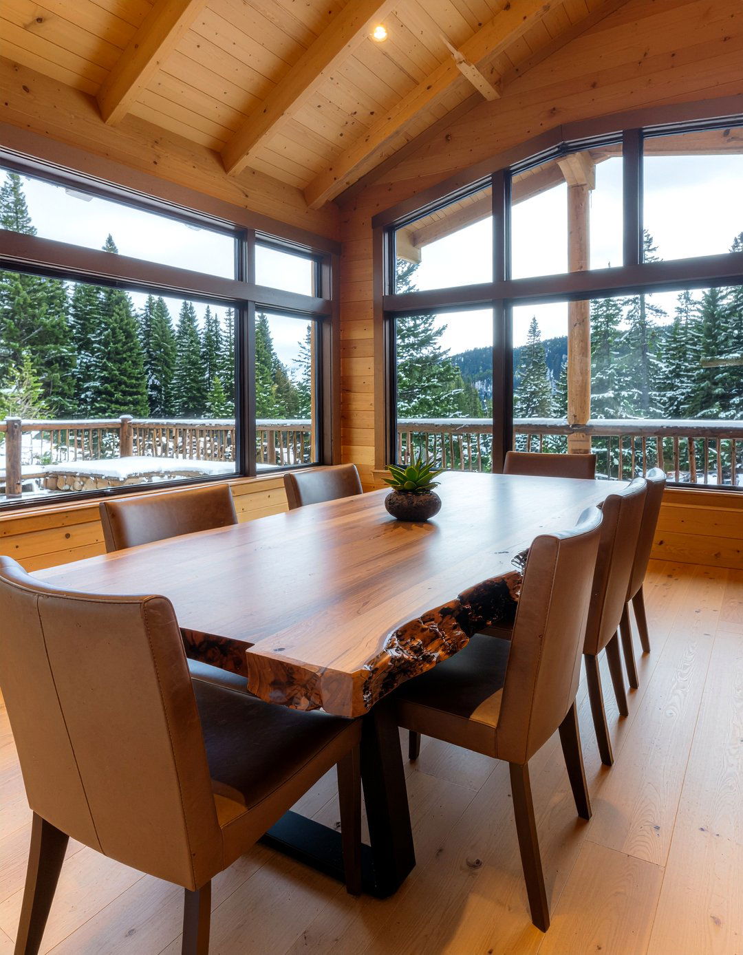 Rustic wood dining table - 30 dining area ideas