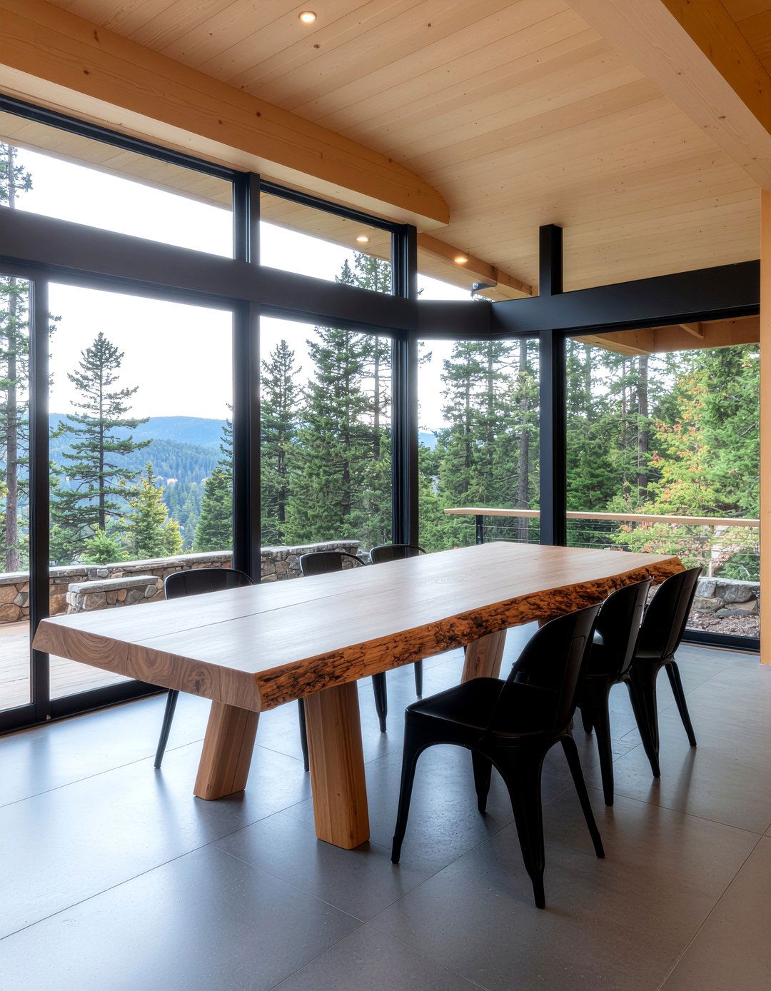 Rustic wood dining table - 30 practical dining room ideas