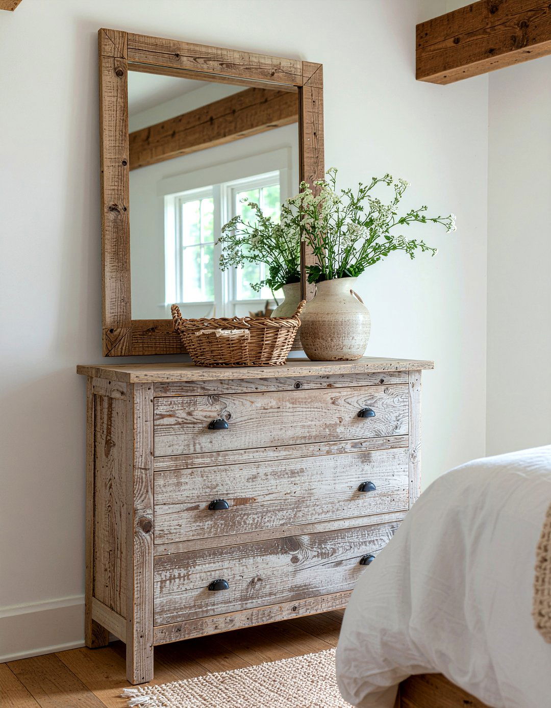 Rustic wood dresser mirror set - 30 bedroom dresser with mirror ideas