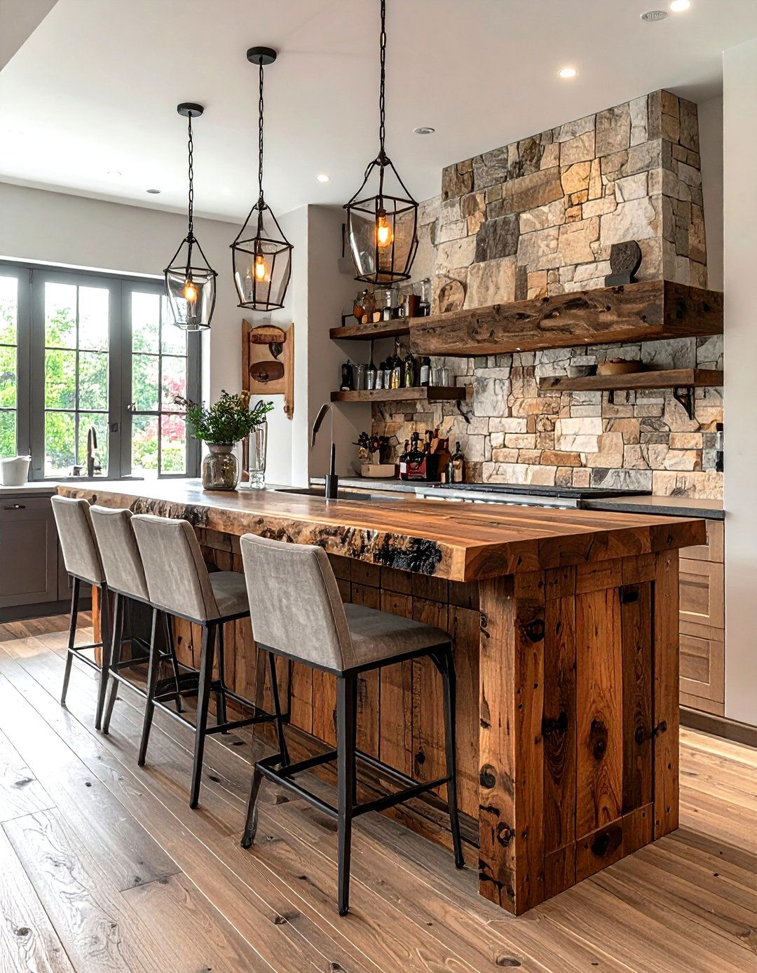 Rustic wood dry bar - 30 dry bar ideas