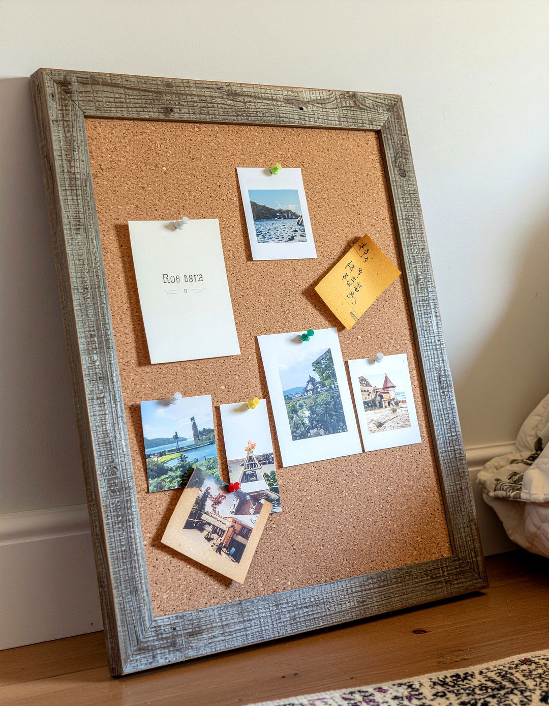 Rustic wood frame pinboard - 30 bedroom bulletin boards
