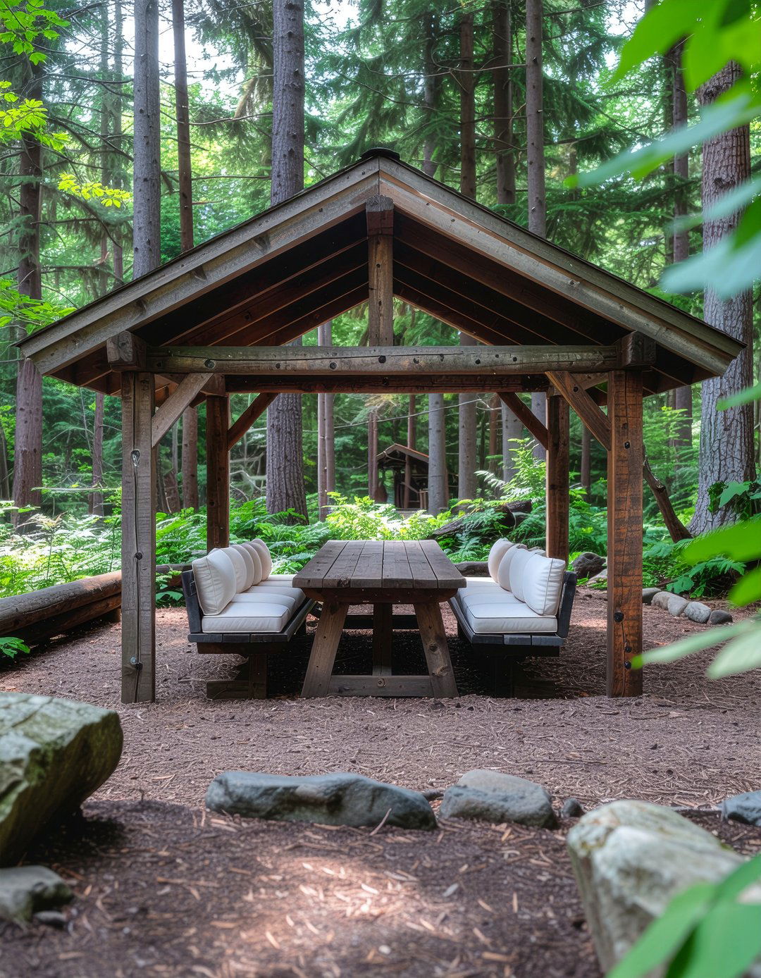 Rustic wood gazebo - 30 gazebo dining ideas