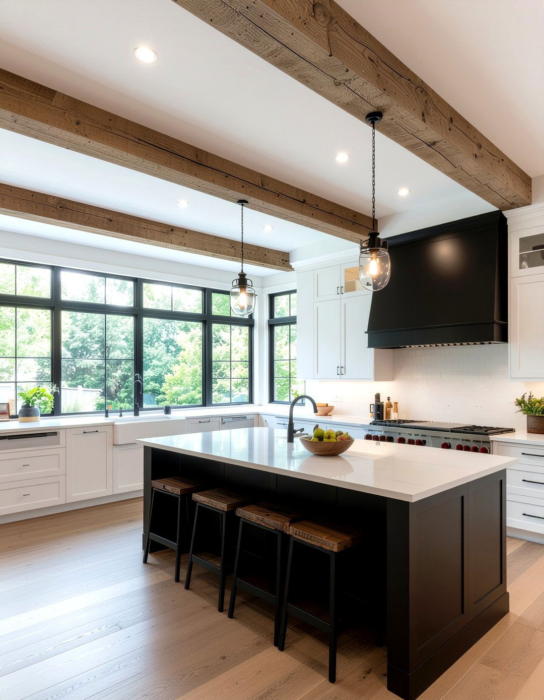 Rustic wood kitchen beams - 30 dramatic kitchen ideas