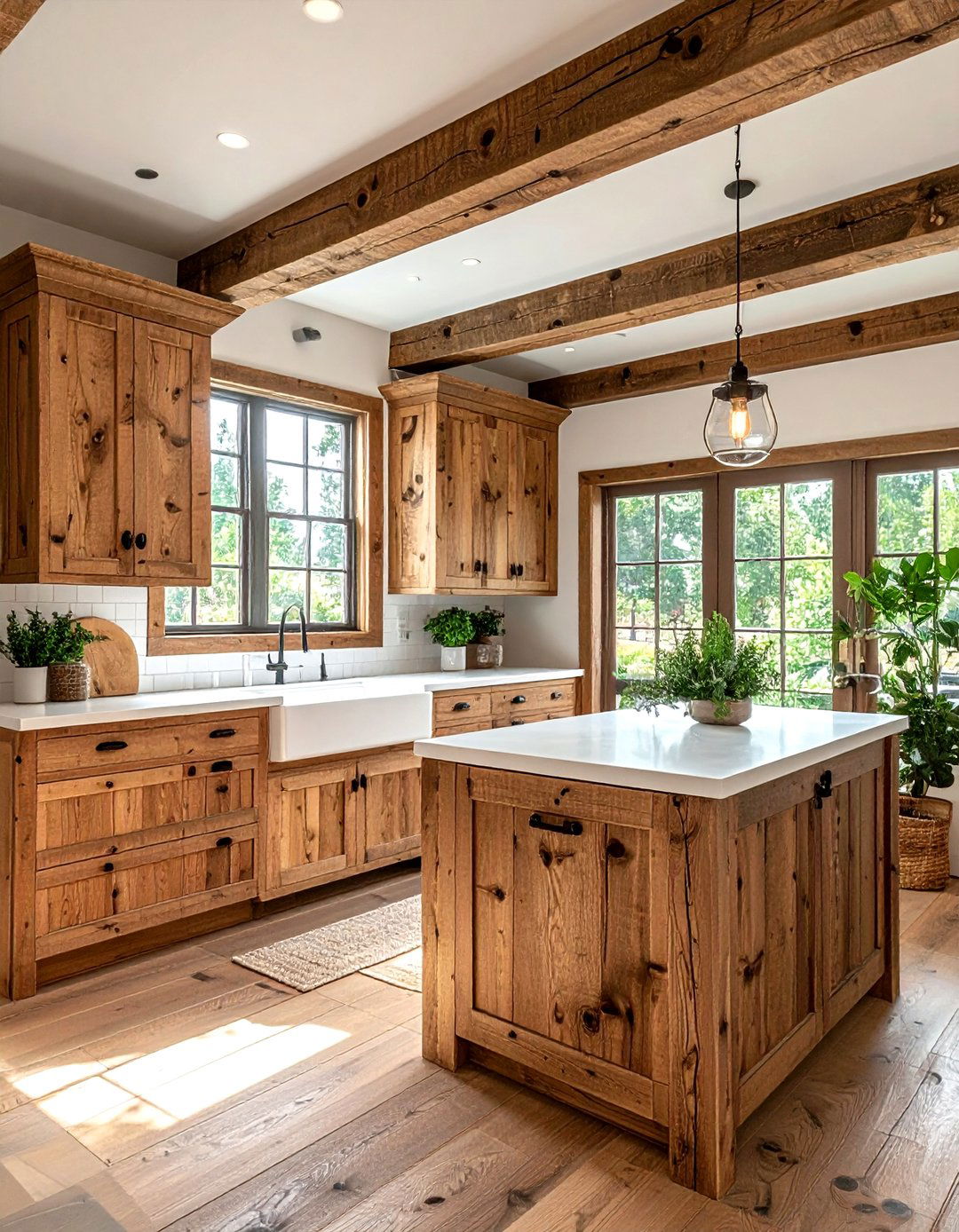 Rustic wood kitchen cabinets - 30 natural wood kitchen cabinet ideas