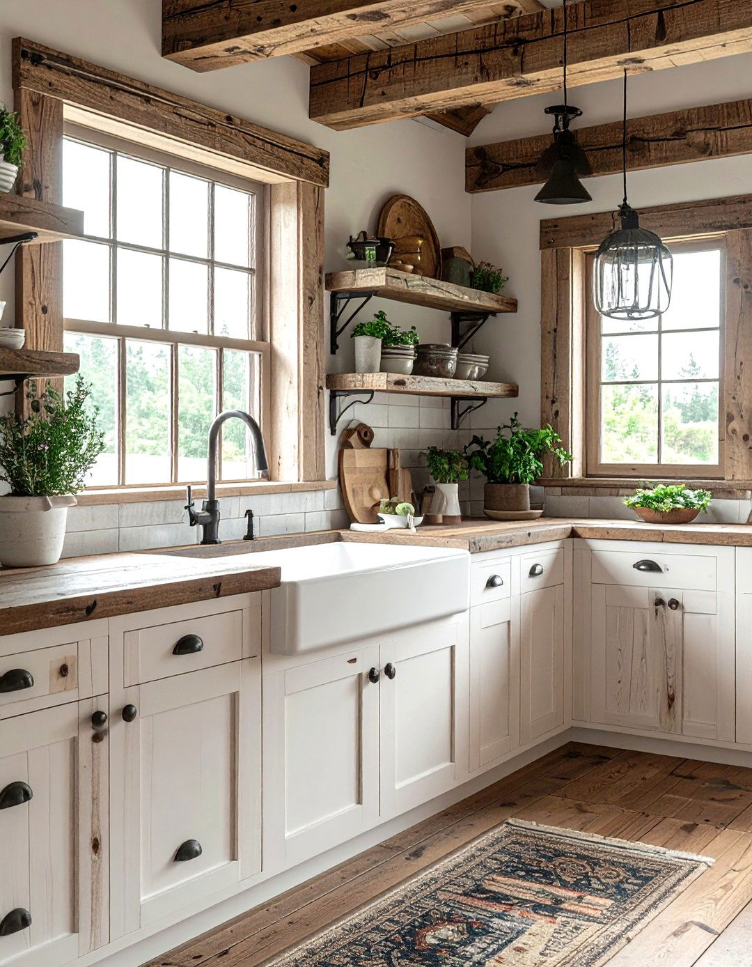 Rustic wood kitchen farmhouse sink - 30 farmhouse sink kitchen ideas