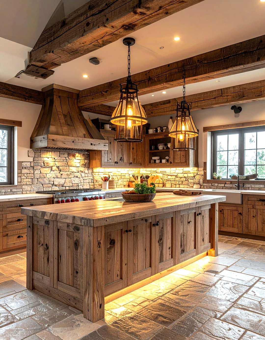 Rustic wood kitchen light - 30 kitchen lamp ideas
