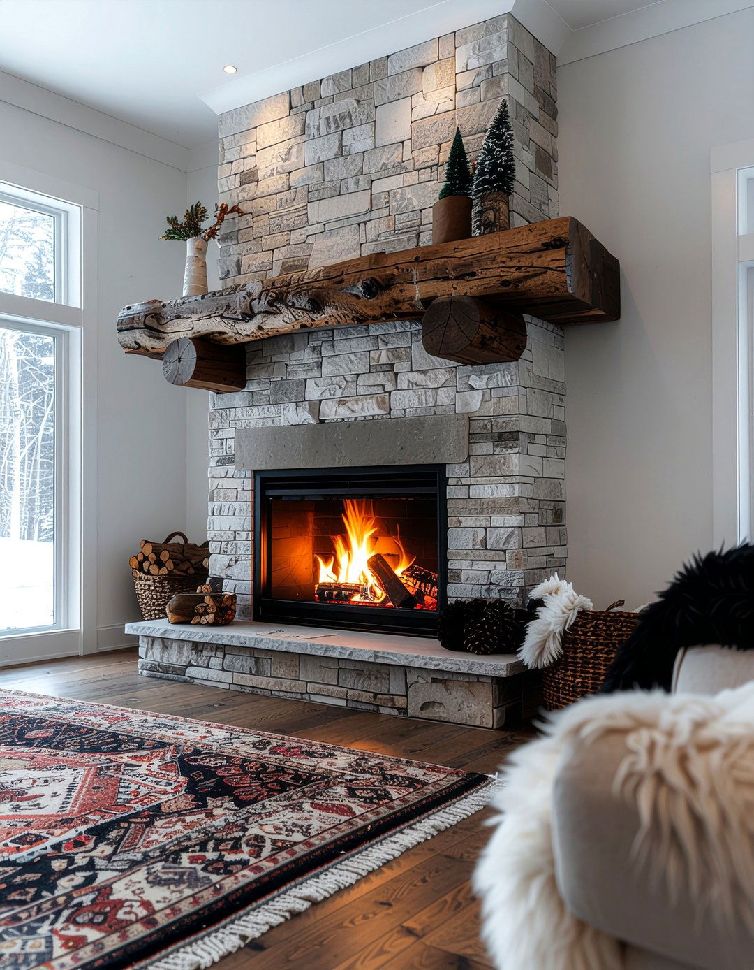 Rustic wood mantel electric fireplace - 30 electric fireplace ideas