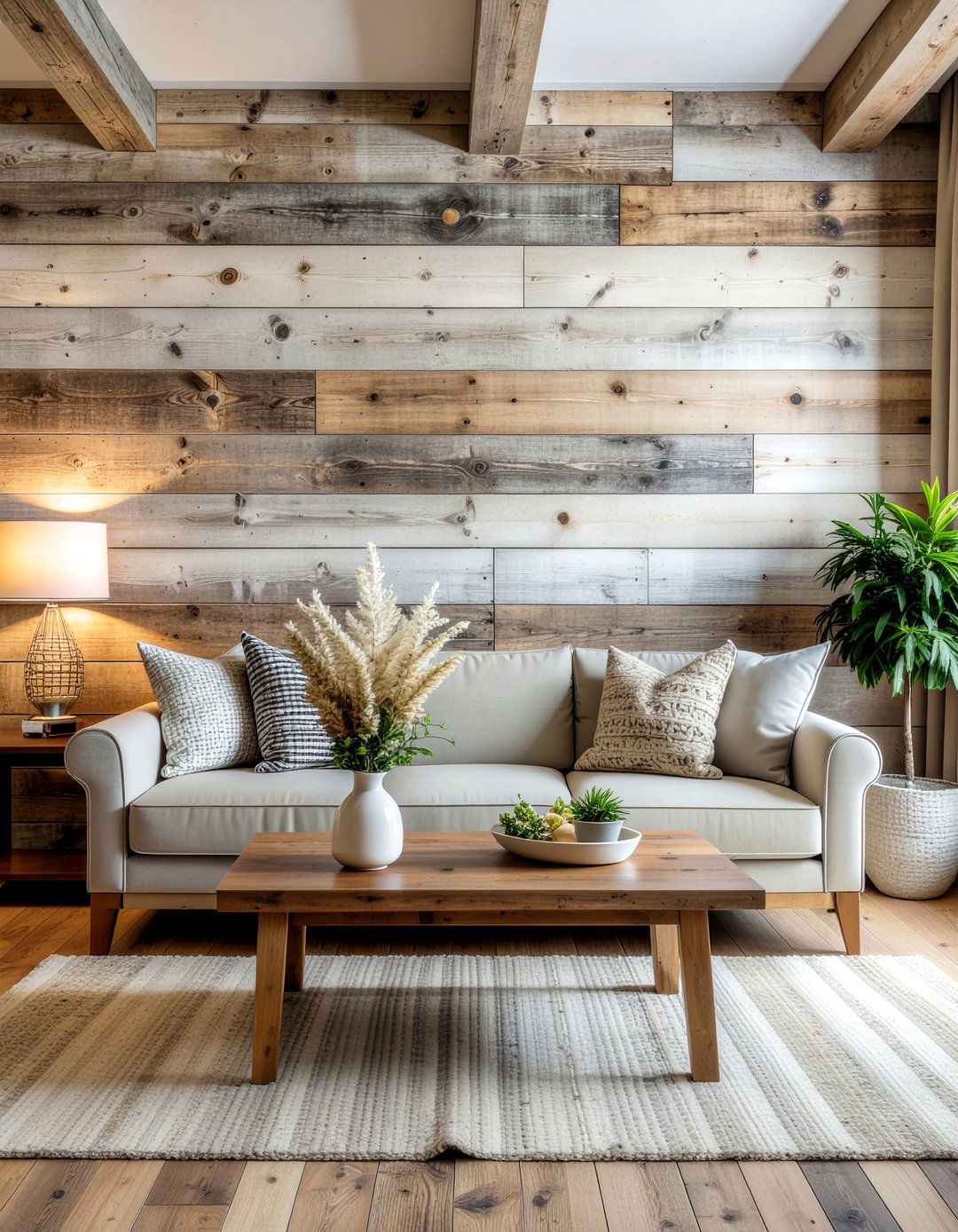 Rustic wood plank wallpaper - 30 living room bold wallpapers