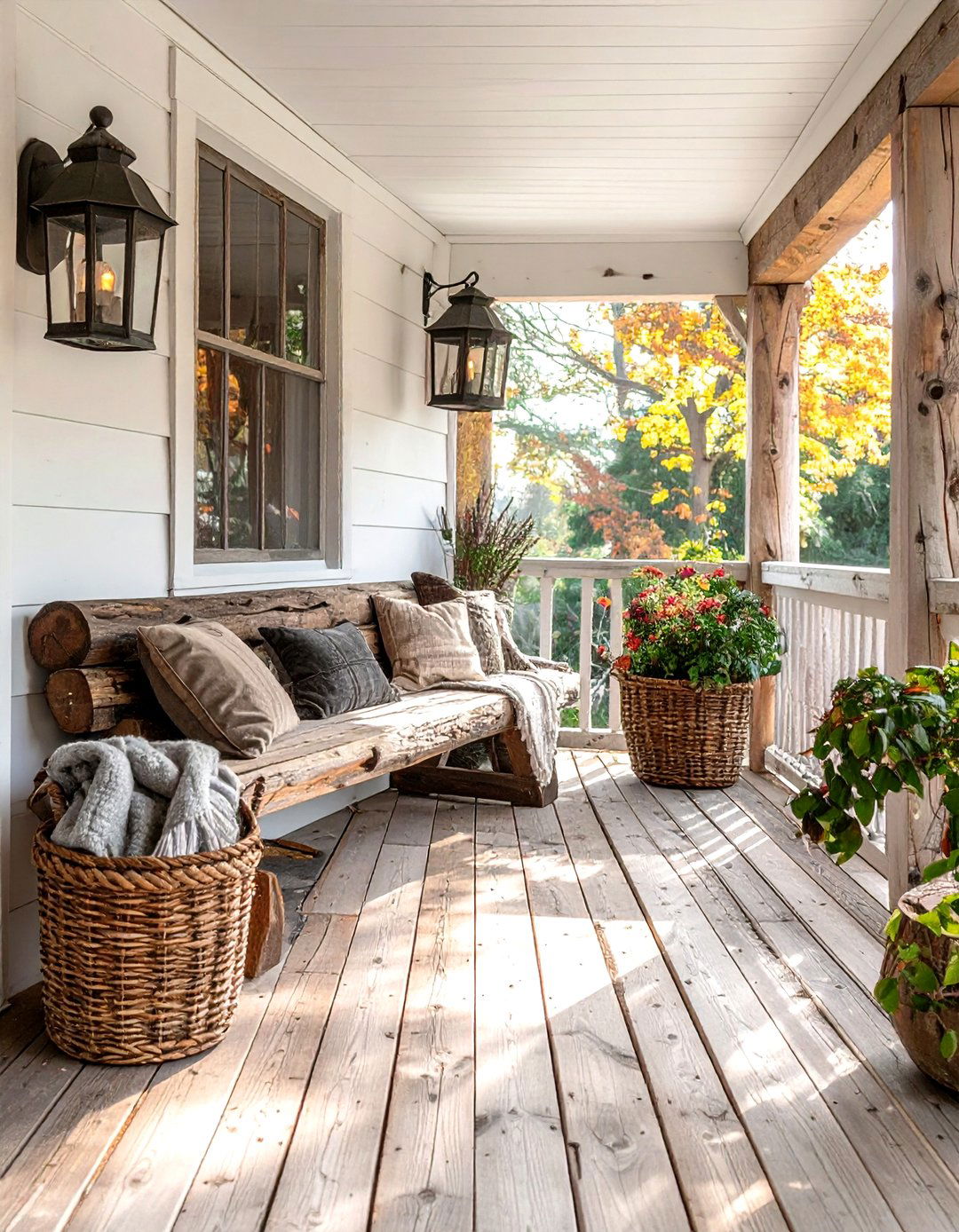 Rustic wood porch - 30 porch decor ideas