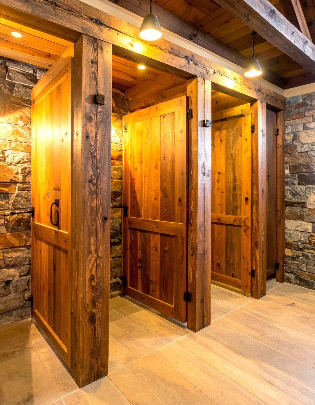 Rustic wood toilet partitions - 30 toilet partition ideas