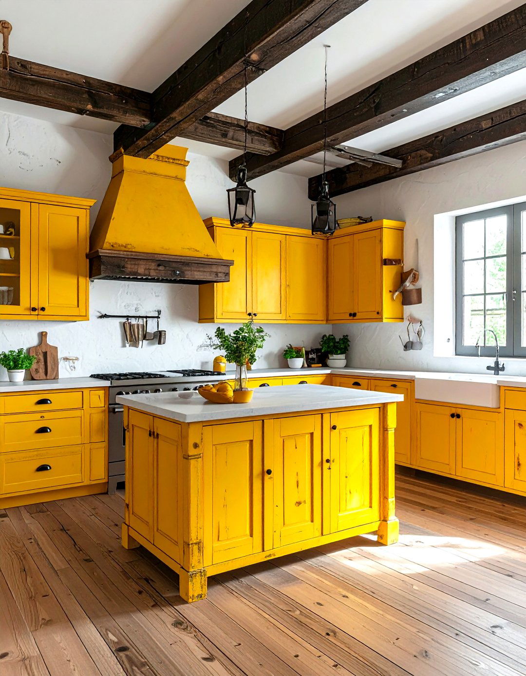 Rustic yellow kitchen - 30 yellow and white kitchen ideas