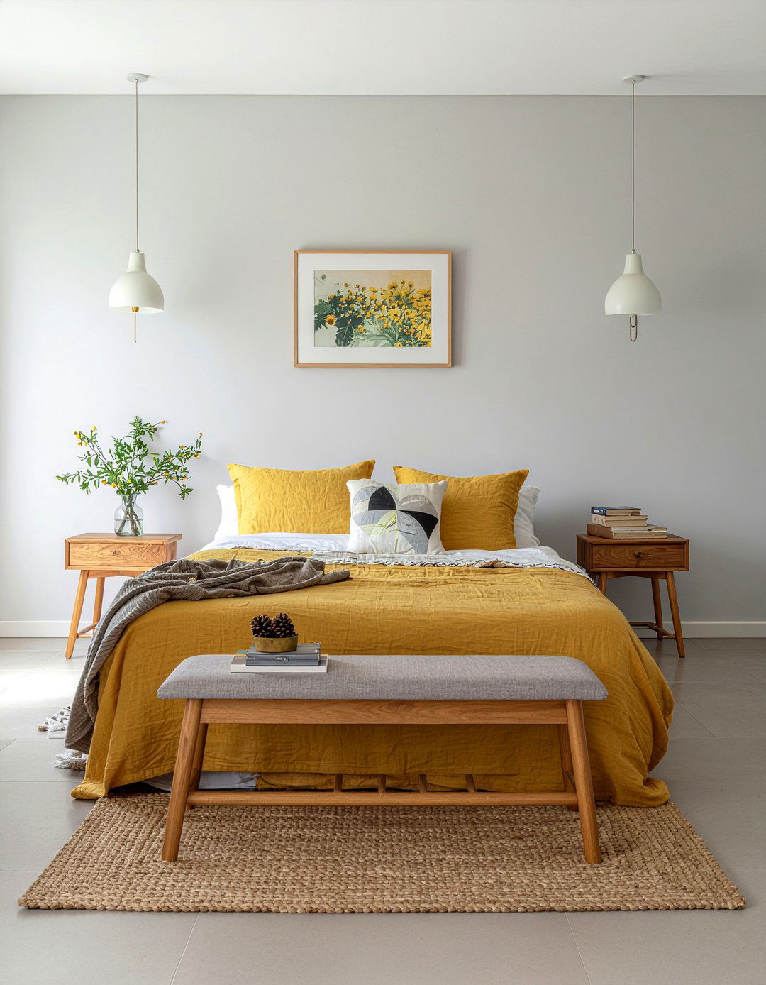 Saffron linen bedroom - 30 warm toned bedroom ideas