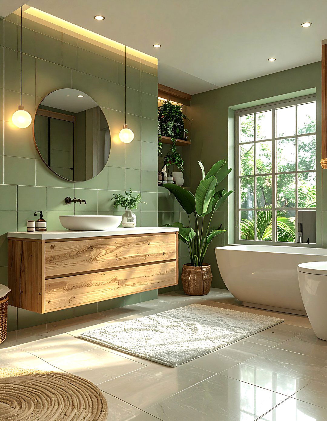Sage And Oak Bathroom - 30 warm tone bathroom ideas