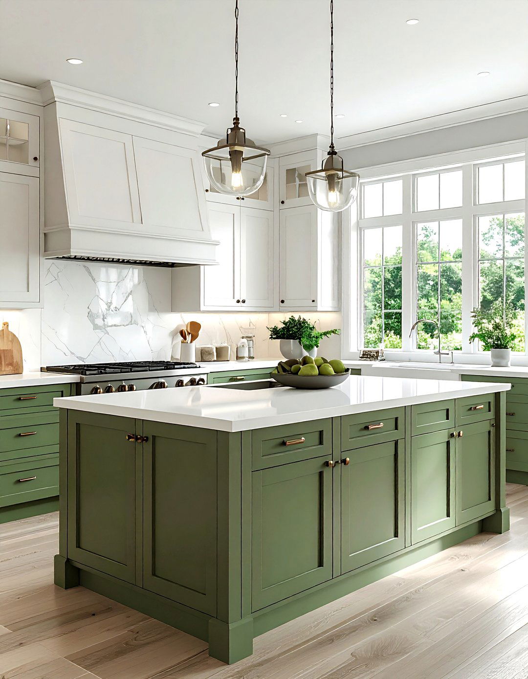 Sage And White Shaker Kitchen - 30 two-tone kitchen ideas