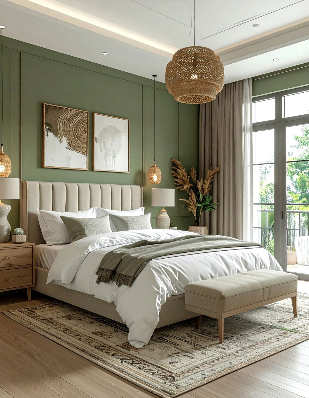 Sage Green Accent Wall - 30 sage bedroom ideas