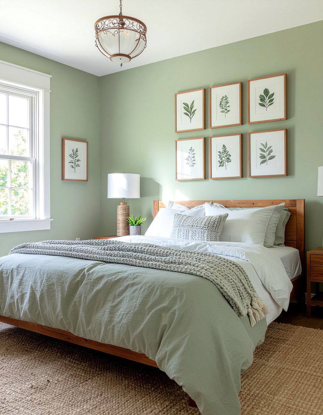 Sage Green And Botanical Prints - 30 bedroom sage green walls
