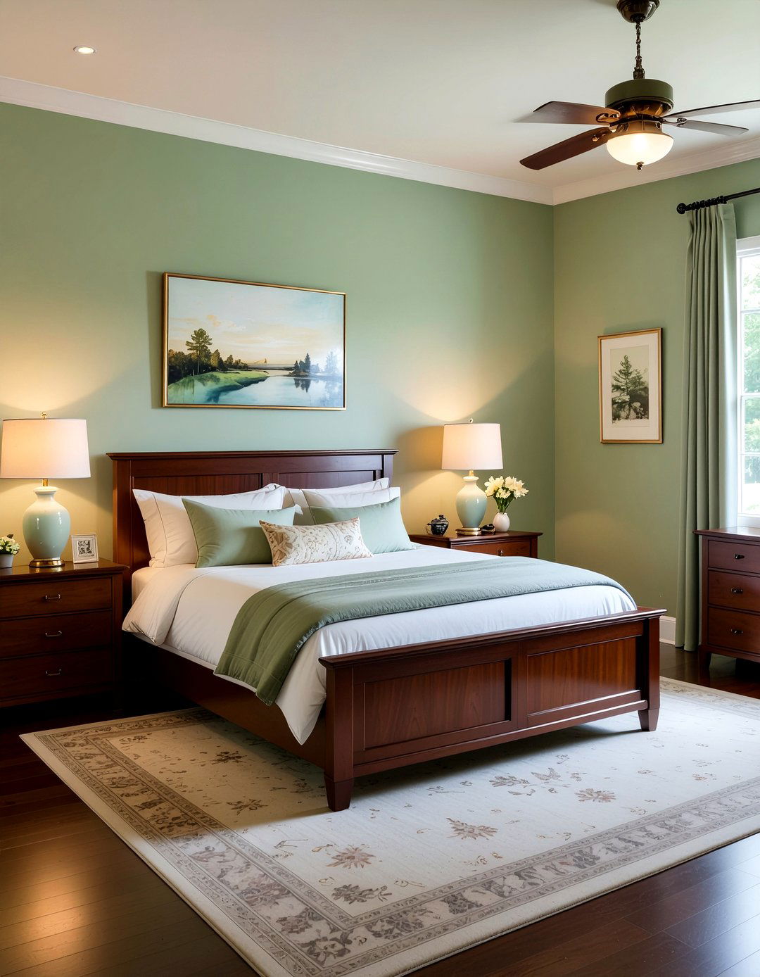 Sage Green And Dark Wood Furniture - 30 bedroom sage green walls