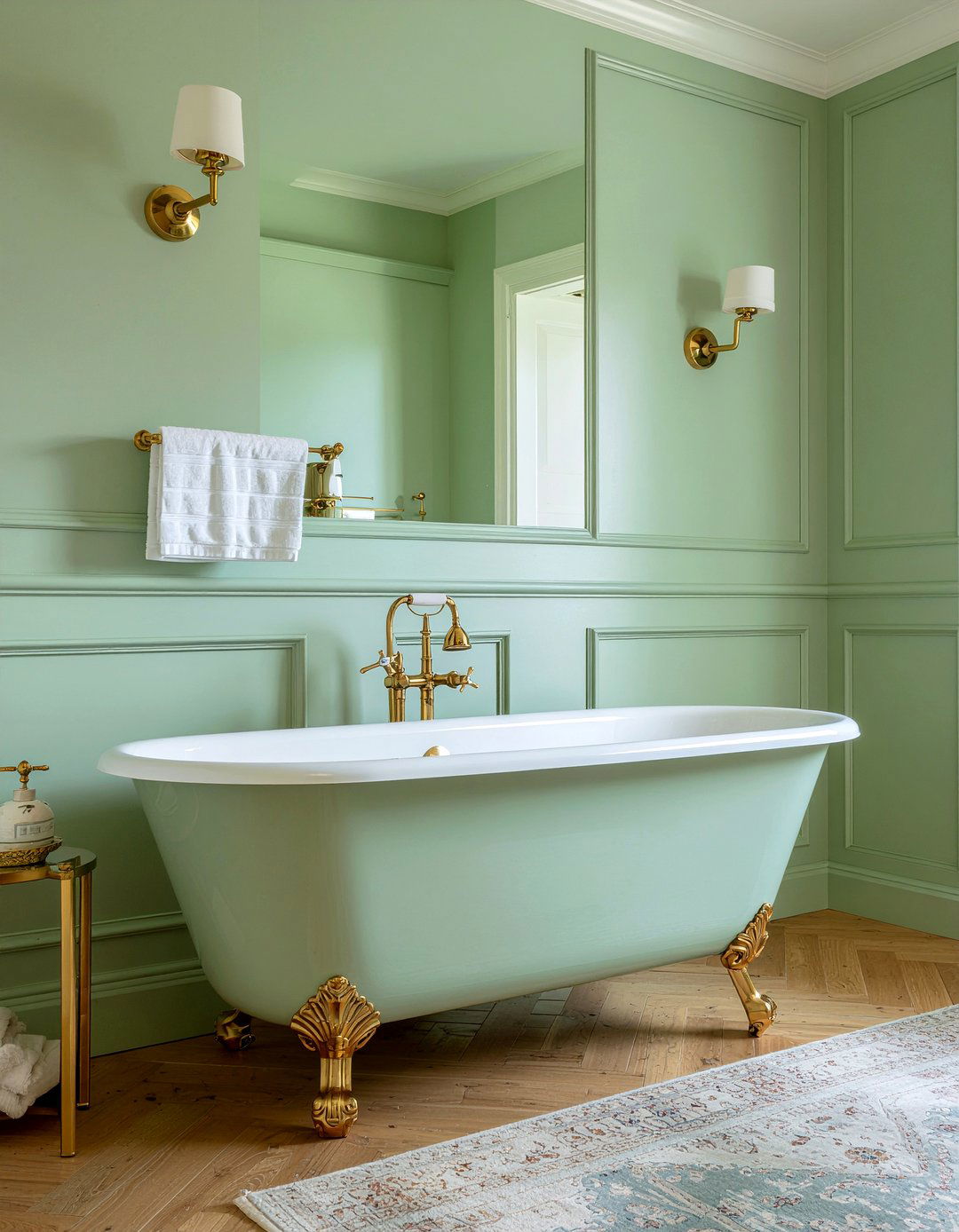 Sage Green And Gold Fixtures - 30 sage green bathroom ideas