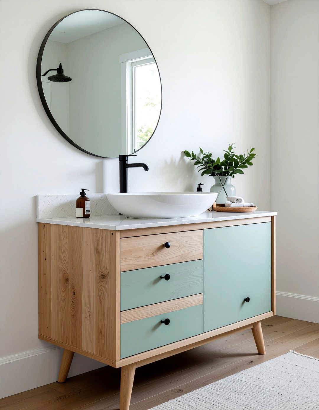 Sage Green And Oak Vanity - 30 sage green bathroom ideas