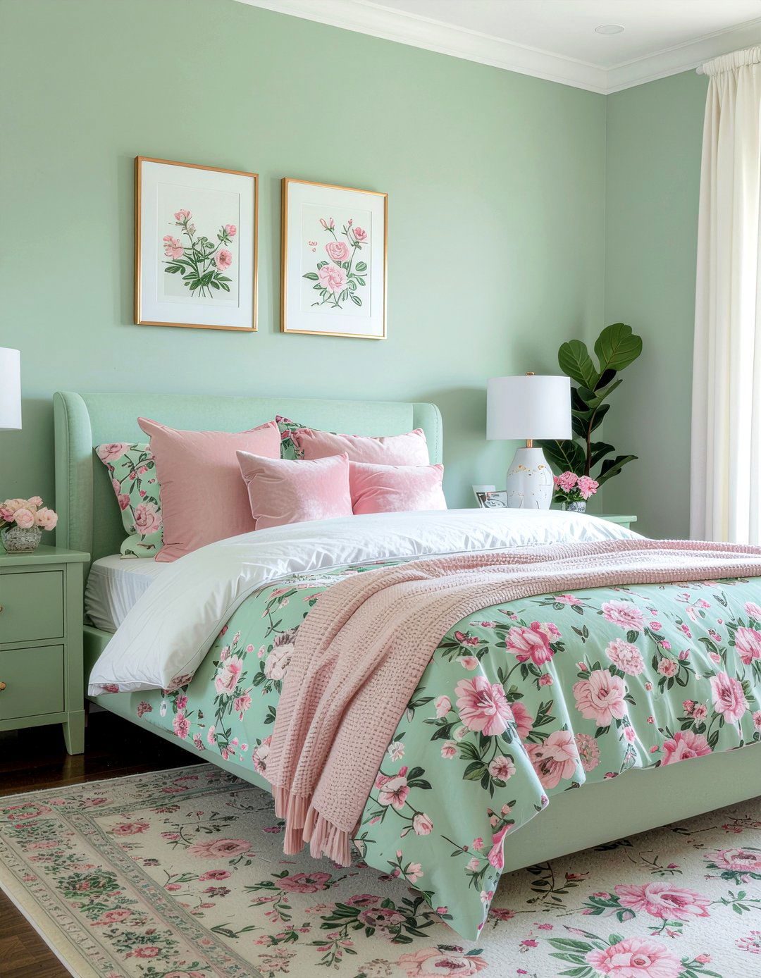Sage Green And Pink - 30 bedroom sage green walls