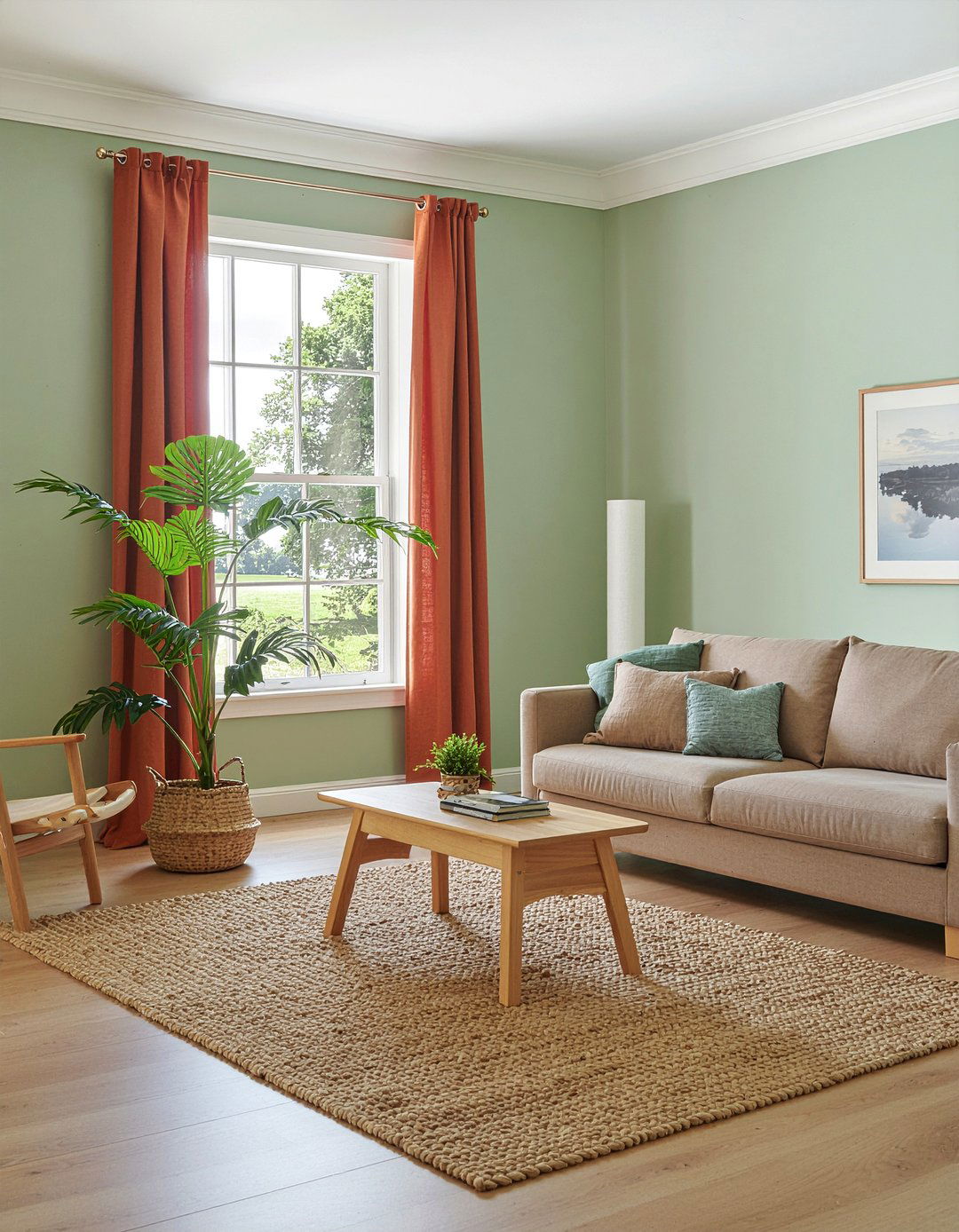 Sage Green And Rust Living Room - 30 bold color living room ideas