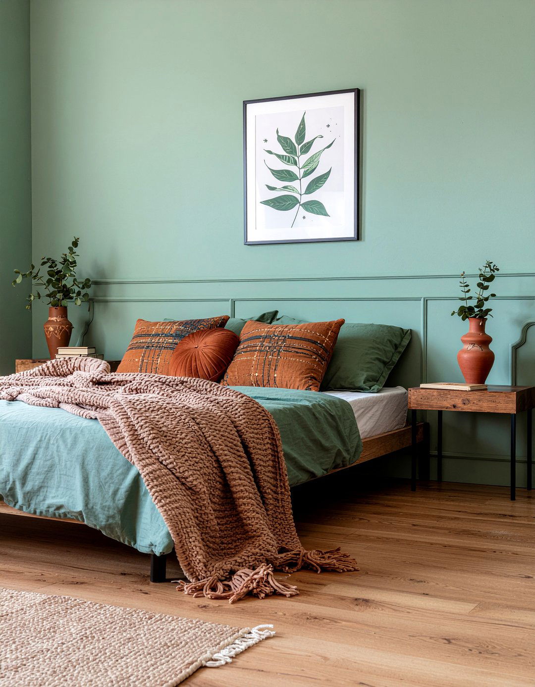 Sage Green And Terracotta - 30 bedroom sage green walls