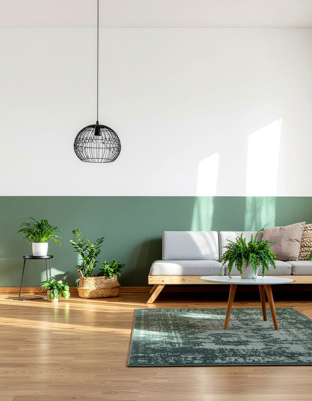 Sage Green And White Living Room Wall - 30 living room two tone walls