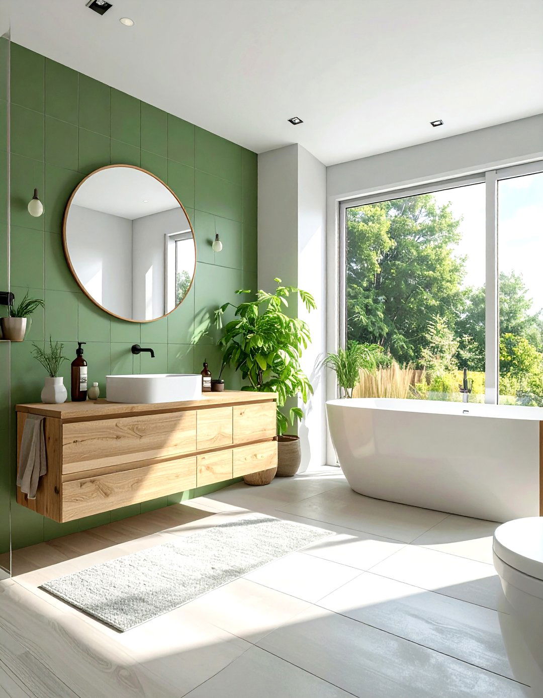 Sage Green Bathroom - 30 botanical bathroom ideas