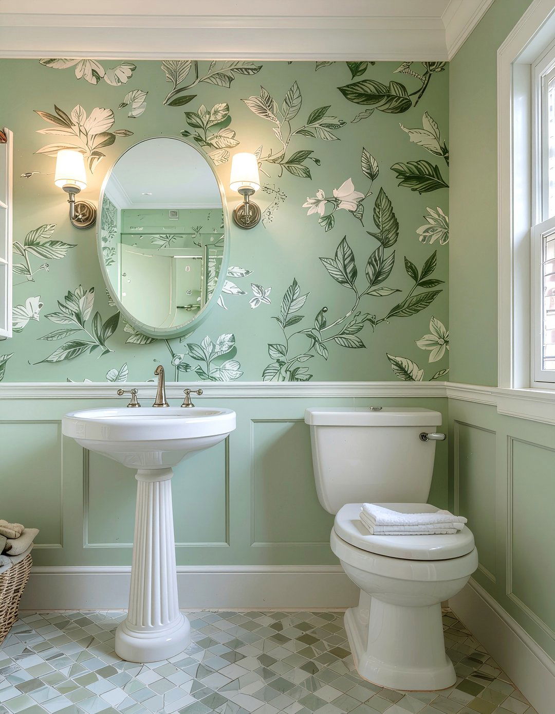Sage Green Bathroom Wallpaper - 30 sage green bathroom ideas