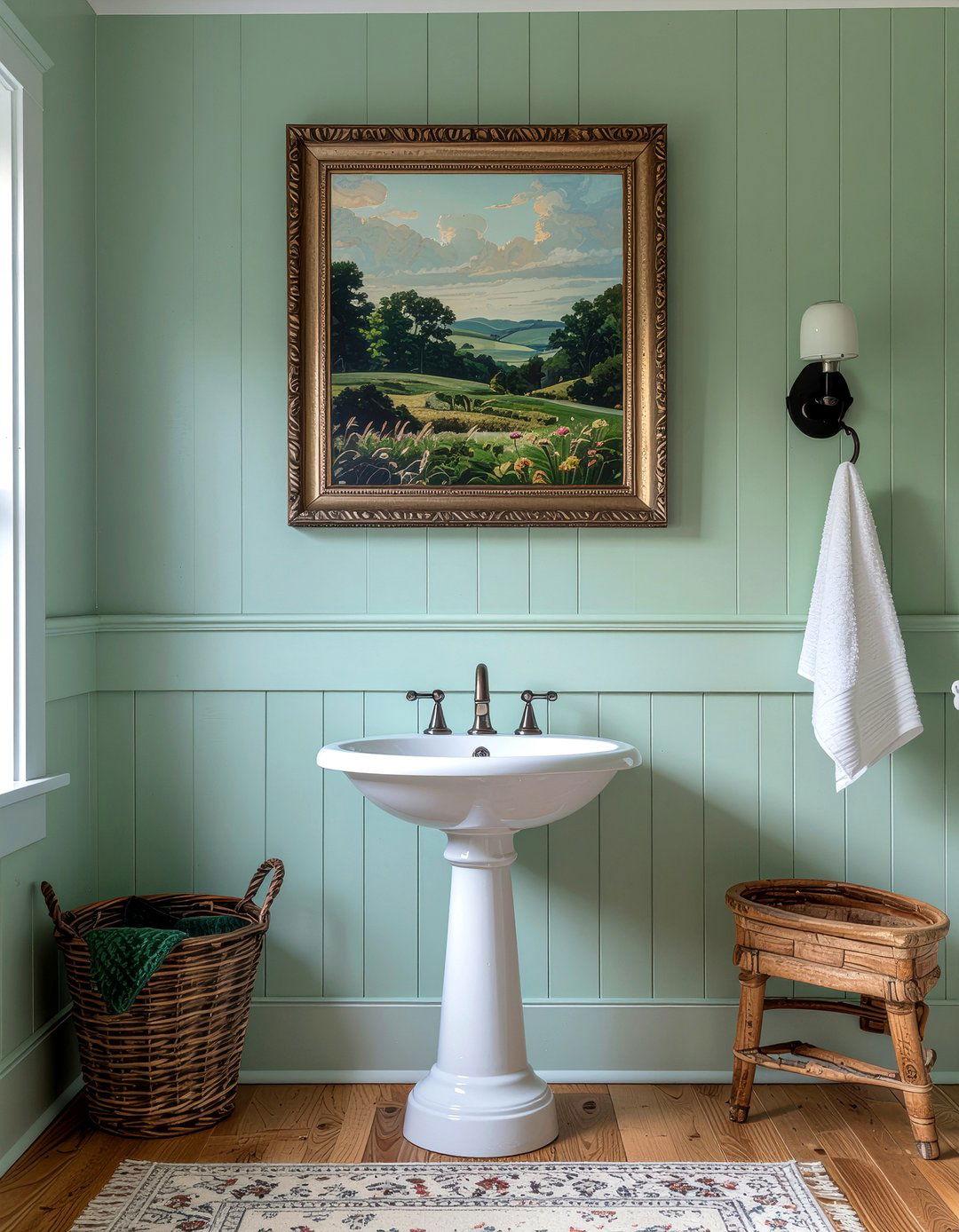 Sage Green Beadboard Paneling - 30 sage green bathroom ideas