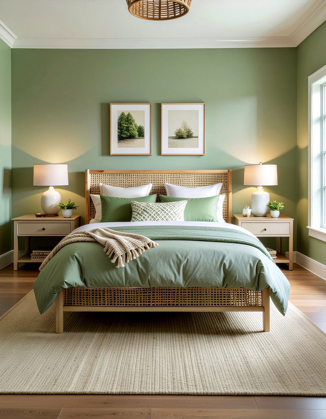 Sage Green Bedroom - 30 garden themed bedroom ideas