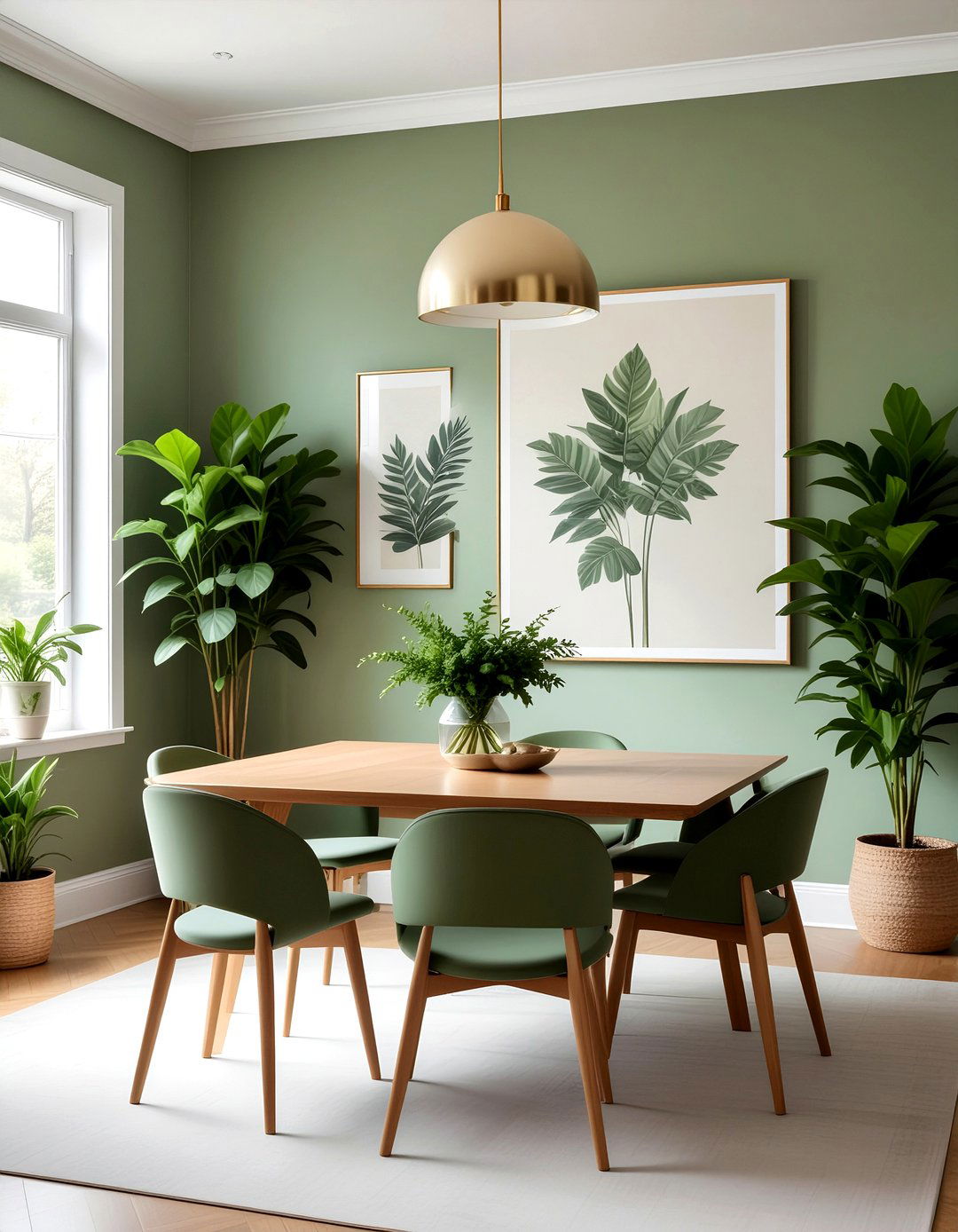 Sage Green Botanical Dining Room - 30 sage green dining room ideas