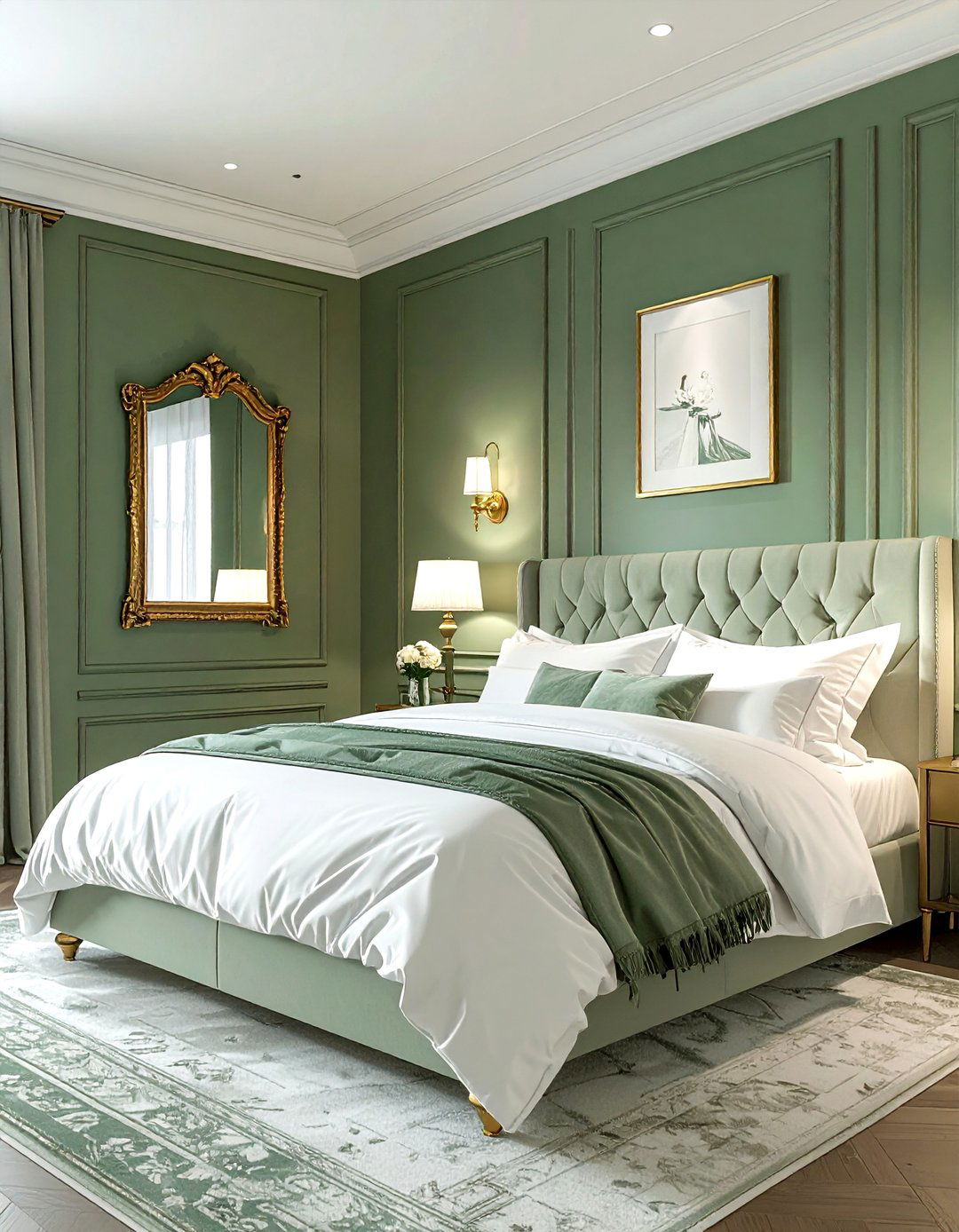 Sage Green Brass Bedroom - 30 sage bedroom ideas