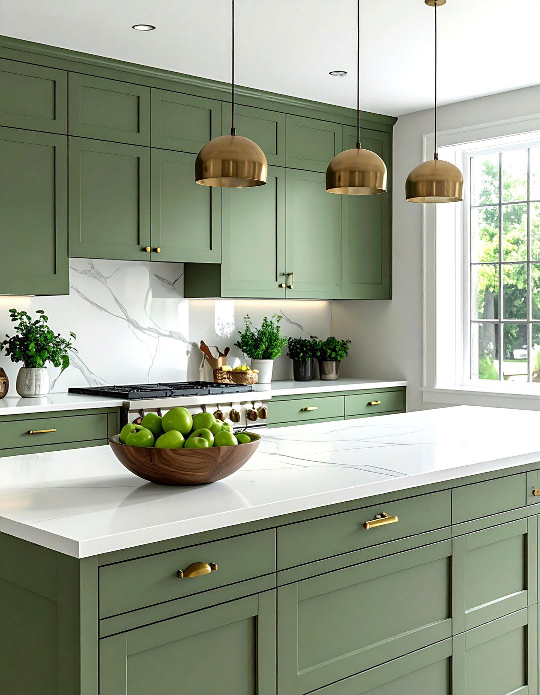 Sage Green Cabinet Wrap - 30 peel and stick kitchen ideas