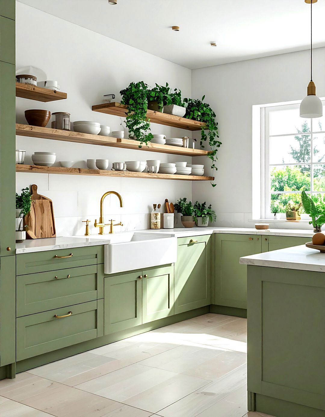 Sage Green Cabinetry - 30 peaceful kitchen ideas