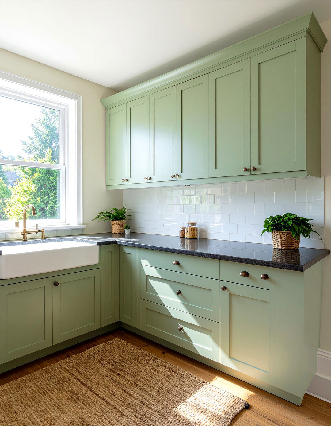 Sage Green Cabinets - 30 English farmhouse kitchen ideas