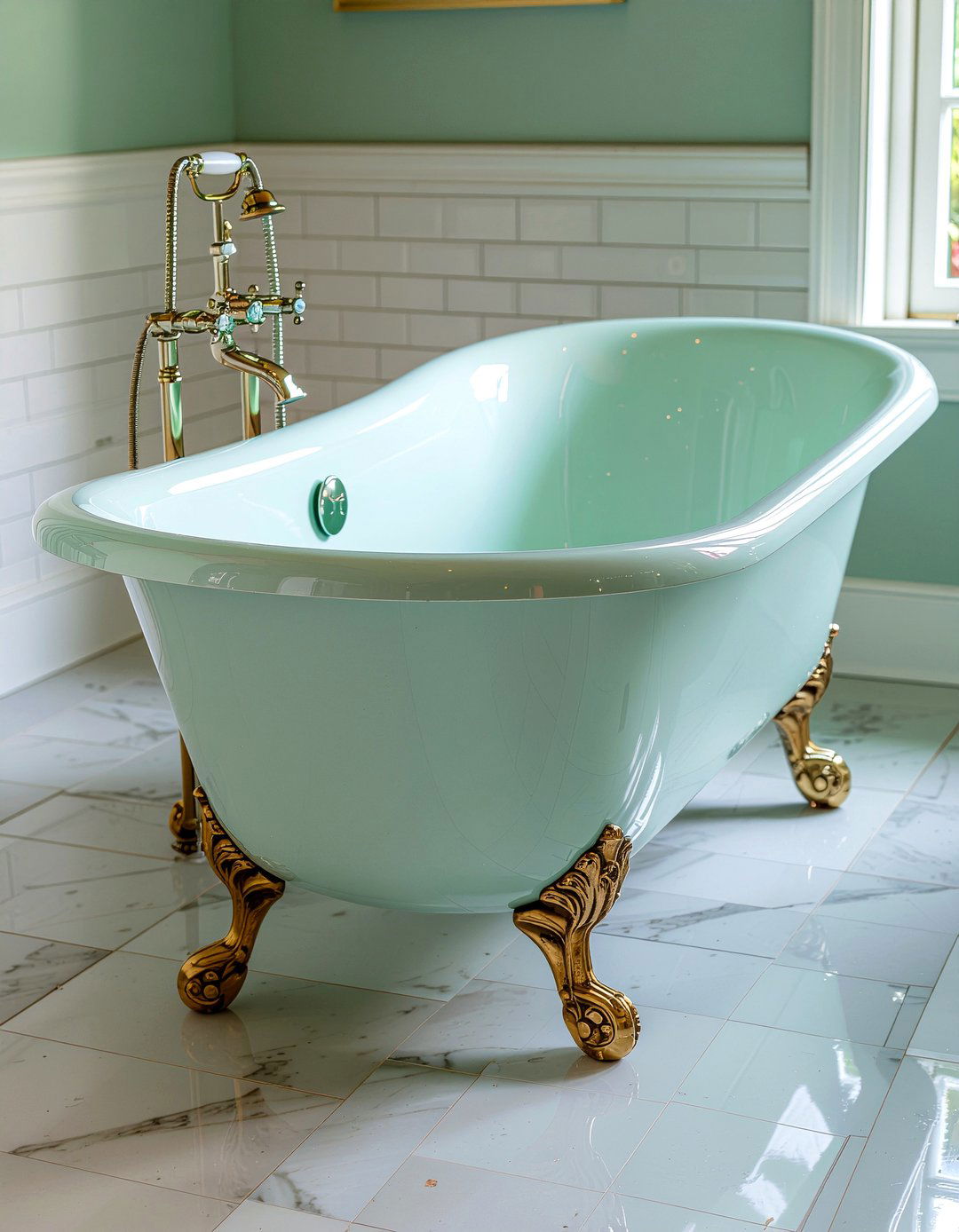 Sage Green Clawfoot Tub - 30 sage green bathroom ideas