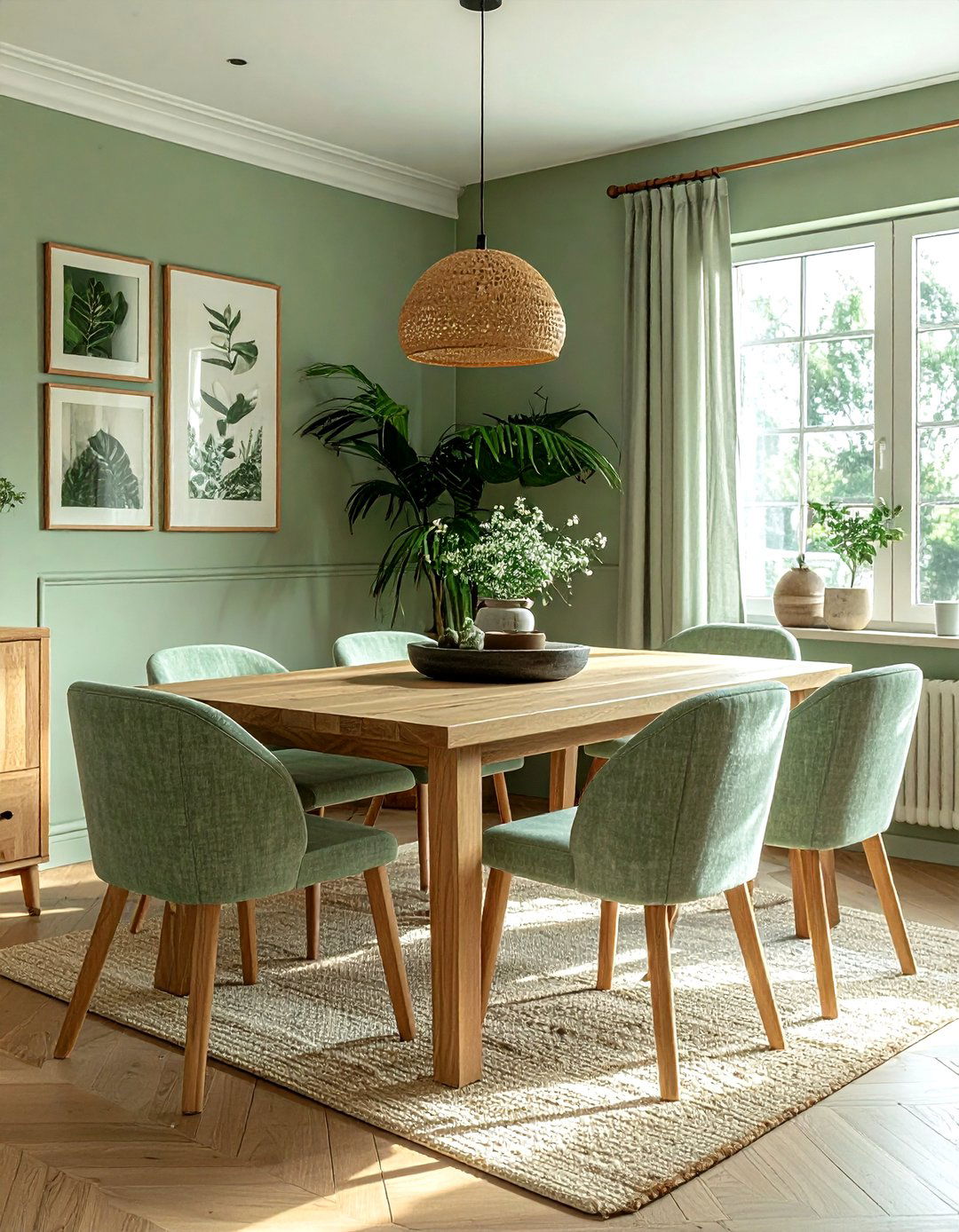 Sage Green Dining Room - 30 pastel dining room ideas