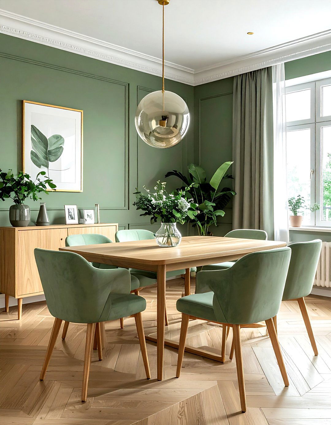 Sage Green Dining Room - 30 peaceful dining room ideas