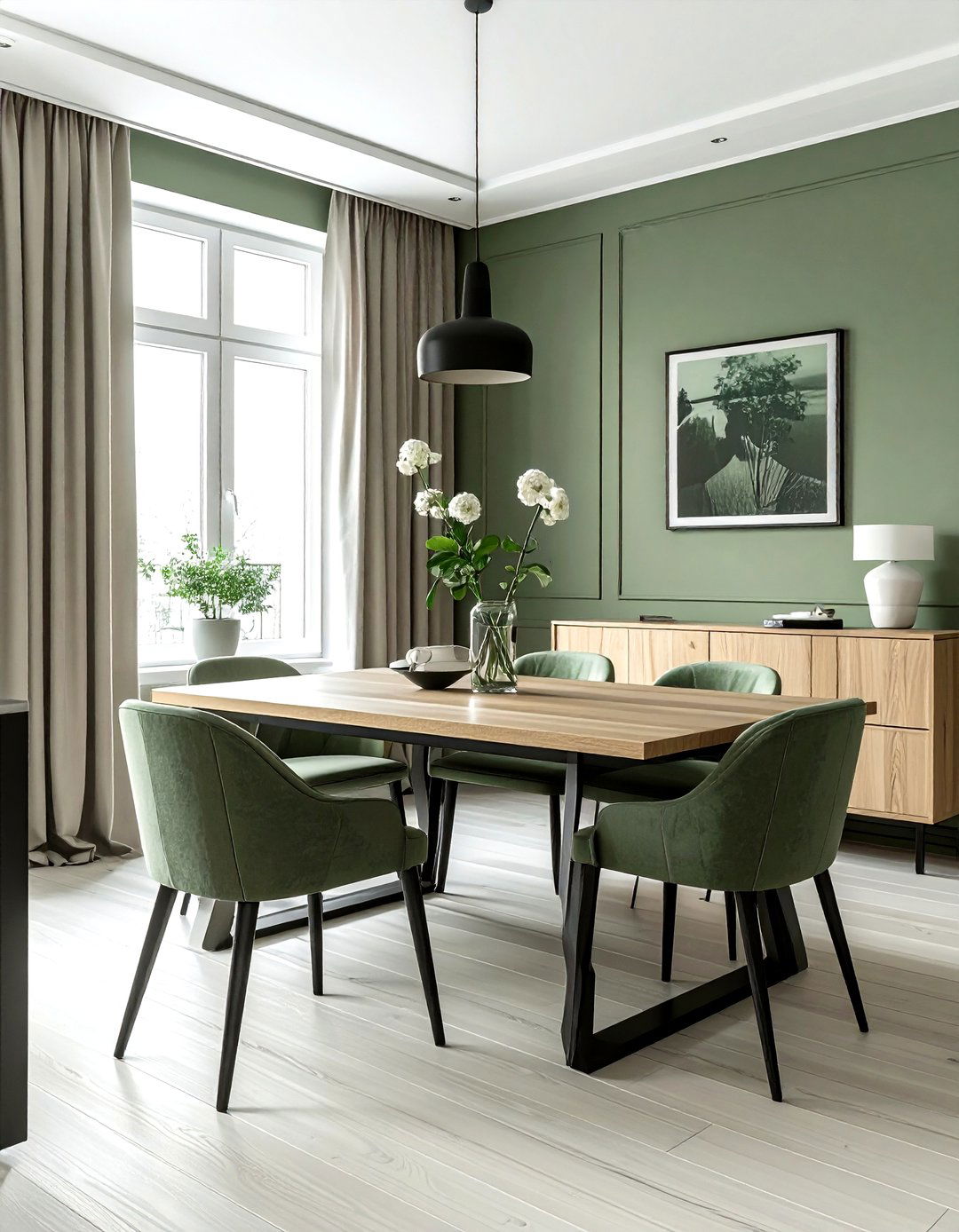 Sage Green Dining Room - 30 serene dining room ideas