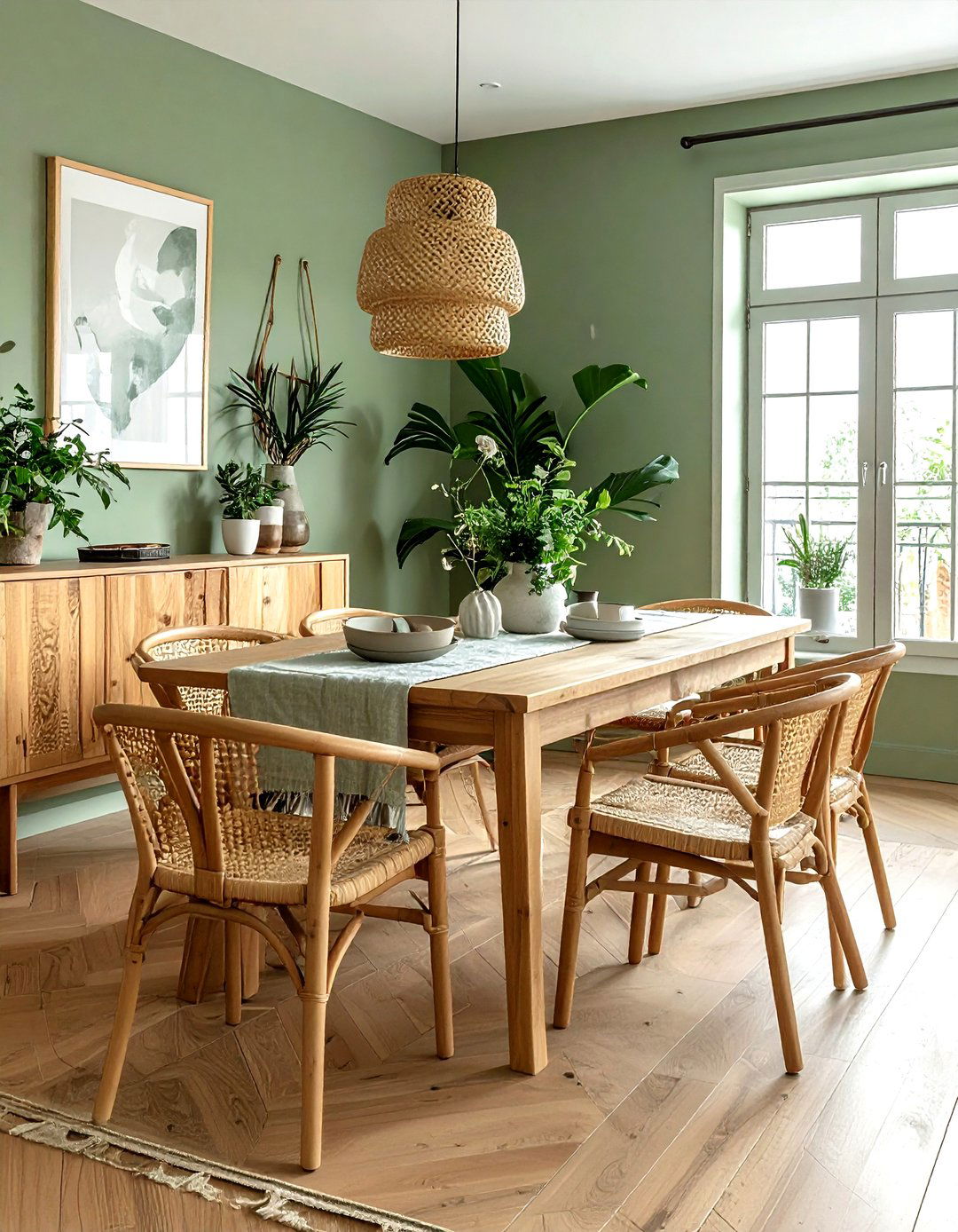 Sage Green Dining Room - 30 dining room paint color ideas