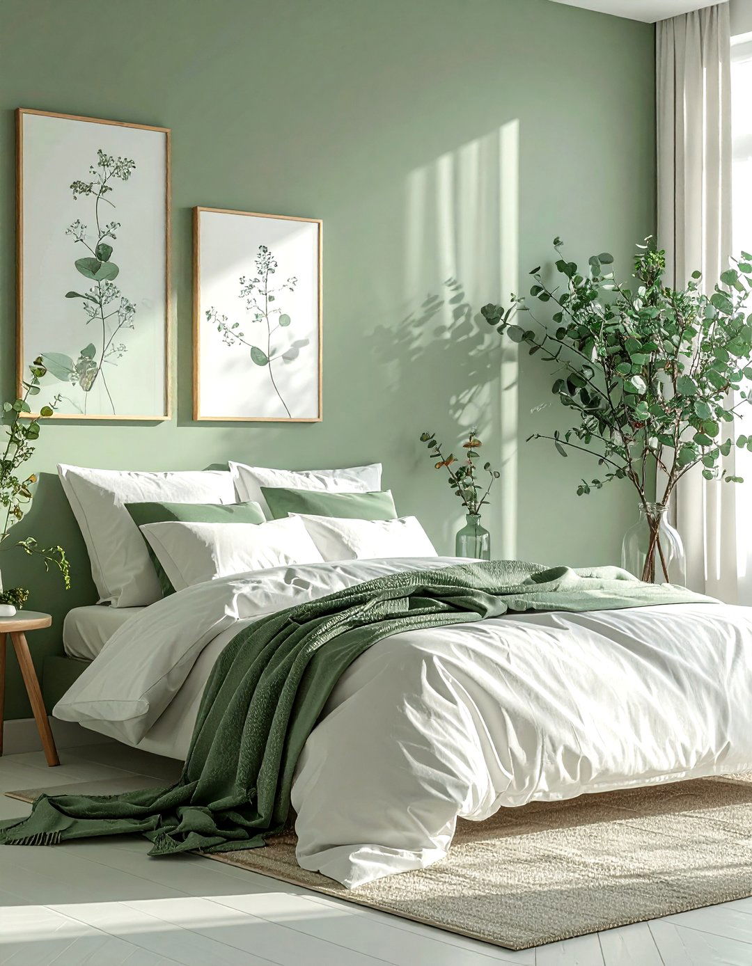 Sage Green Eucalyptus Bedroom - 30 sage bedroom ideas